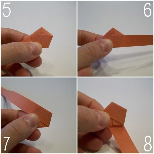 Оборачиваем бумажную полоску вокруг пятиугольника