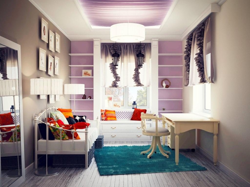 комната для девочки в фиолетовом цвете