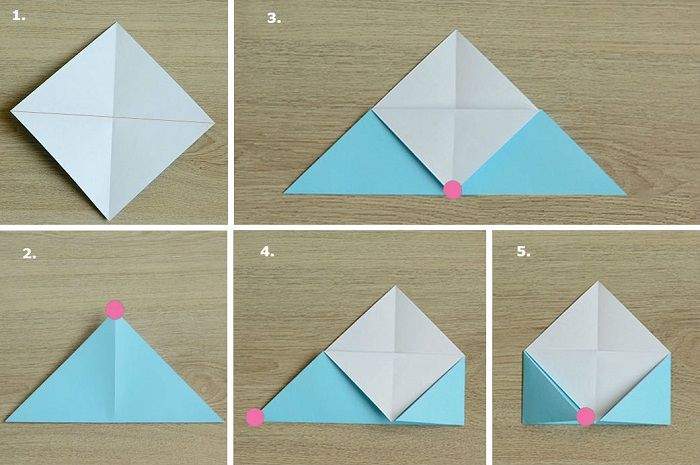 Оригами-закладка поэтапно: шаги 1-5