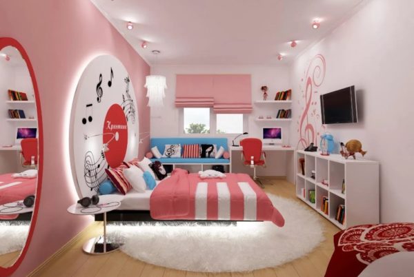 Дизайн комнаты для девочки-подростка в современном стиле