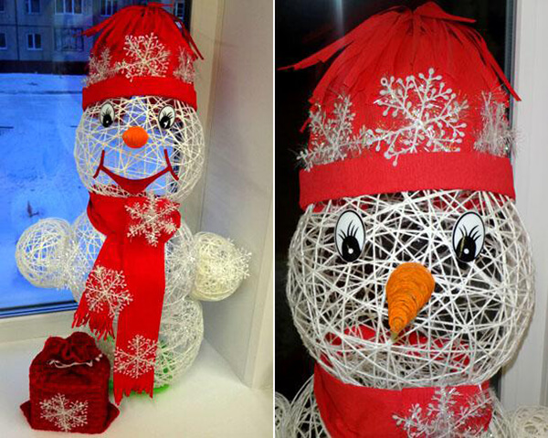 Делаем снеговика своими руками к новому году : различные способы с фото 