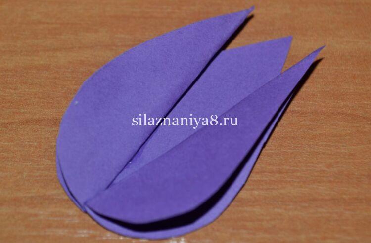 Объемный тюльпан из бумаги