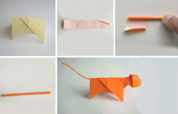 Мастер-класс модели оригами-тигра 